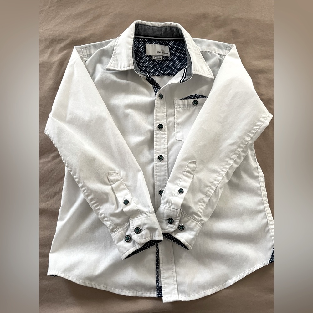 Boys button white long sleeve.